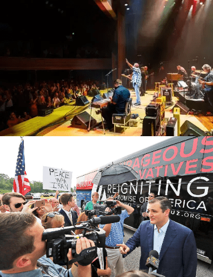 Musician performs on stage to an enthusiastic crowd.